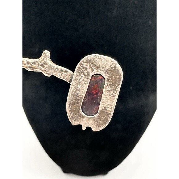 Artisan Handmade Womens Bar Ring 6 Sterling Silver Ethiopian Opal Unique - Picture 9 of 16